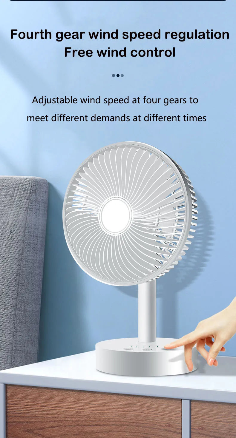 Kasydoff USB Desk Fan – 3600mAh Rechargeable, 4-Speed, 7-Blade Oscillating, Timer, Quiet Cooling Fan for Home & Office