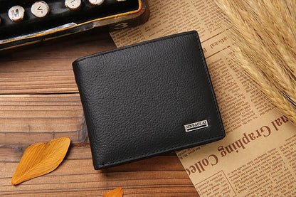 Genuine Cowhide Leather Men's Wallet – Short Bifold