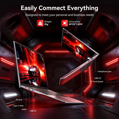 KAMRUI 17.3" Ultra Slim Laptop — AMD Ryzen 3 4300U, 16GB DDR4, 512GB M.2 SSD, 4K FHD, Windows 11 Pro