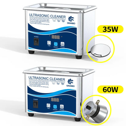 800ml Ultrasonic Cleaner 60W | EU Plug | Degas | 110V-220V | Watches & Jewelry