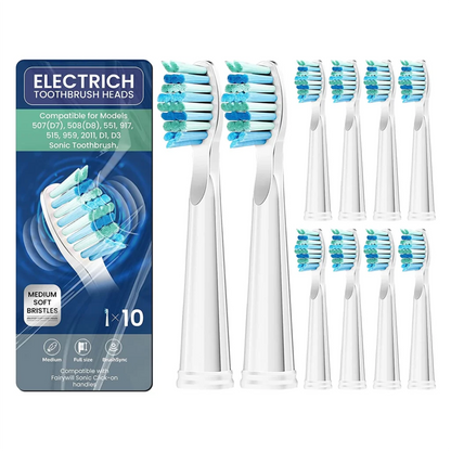 Fairywill Electric Toothbrush Replacement Heads – 5/10/20 Pcs, Teeth Whitening Compatible