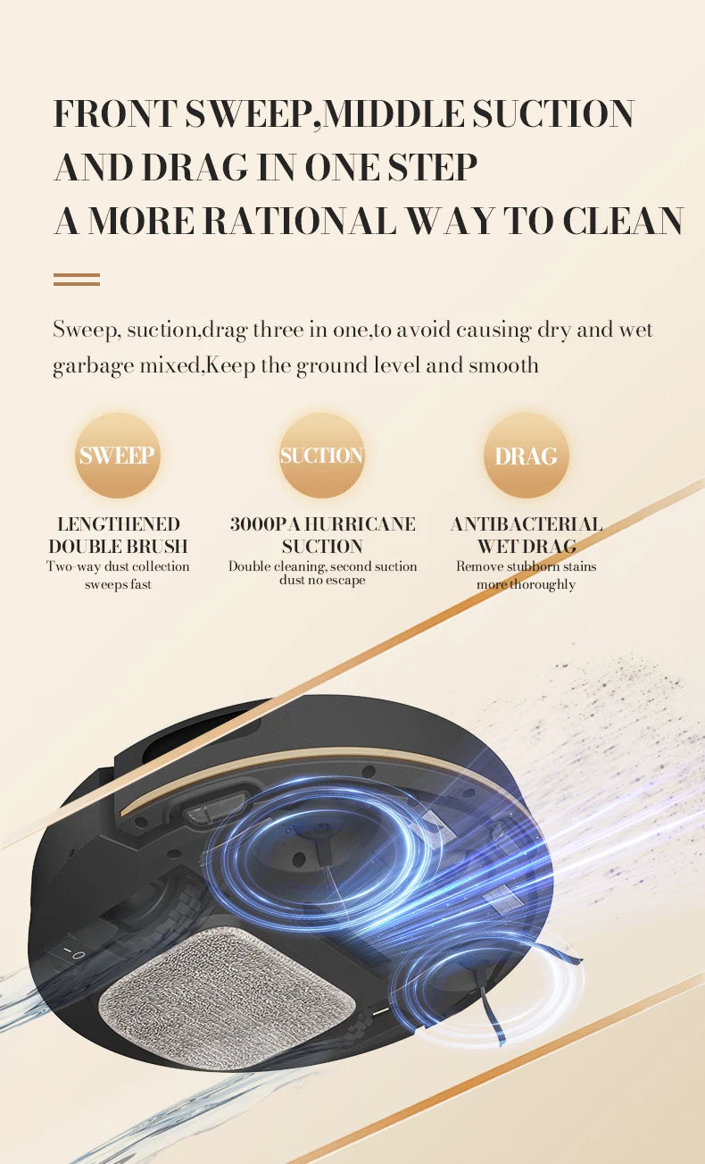 3-in-1 Intelligent Robot Vacuum Cleaner – Sweep, Mop & APP Control
