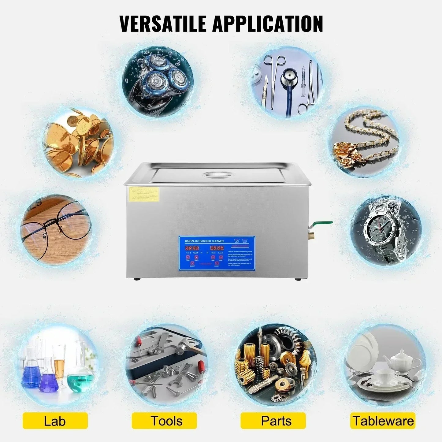 Ultrasonic Cleaner 1.3L–30L 40kHz 220V EU Plug – Portable Ultrasound Bath Washer