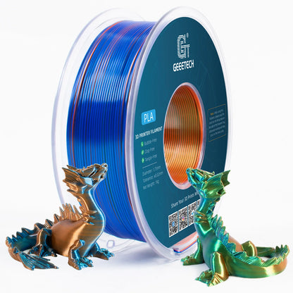 Geeetech Tri-Color Silk PLA Filament 1.75mm – 1KG Spool, Vacuum Packed