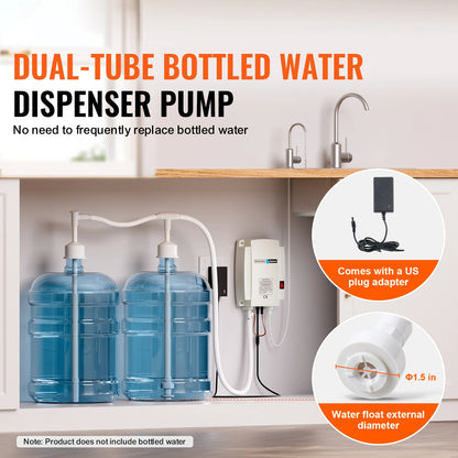 SucceBuy Electric Water Dispenser Pump — 2x5 Gallon Bottled Water, Double-Pipe Auto Dispensing