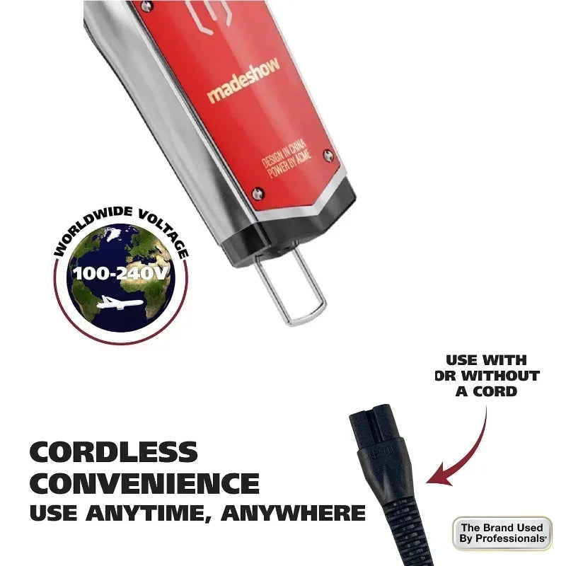 Madeshow M10+ Professional Hair Clipper – 0mm Bald Cut, 7000 RPM, 2200mAh | Barber Set
