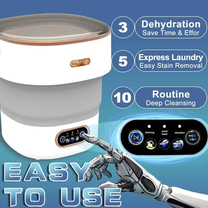 15L Foldable Portable Washing Machine – Spin Dryer for Travel & Underwear