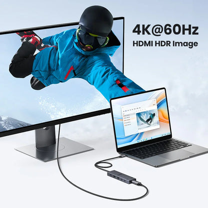 UGREEN USB-C Hub – 10Gbps, 4K60Hz HDMI, PD100W, 6-8 Ports for Laptop, MacBook, iPad