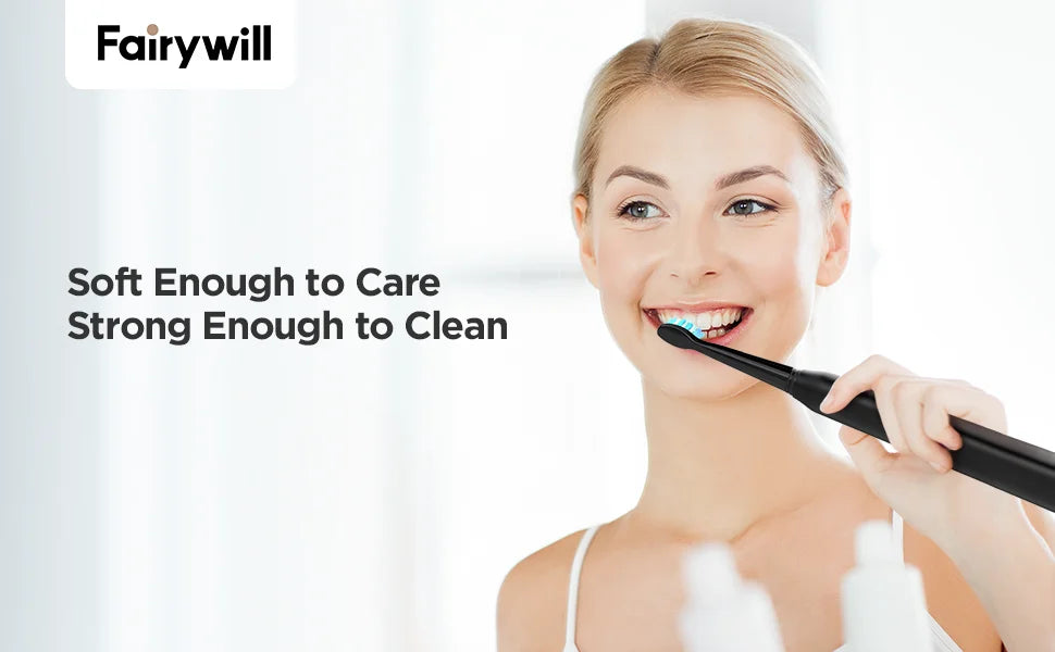 Fairywill FW-507 Electric Sonic Toothbrush – USB Rechargeable, Waterproof, Replacement Heads