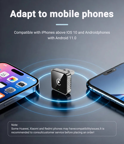Wireless CarPlay & Android Auto Adapter 2026 | Plug & Play, Stable BT+WiFi, OTA Updates, 99% Car Compatible