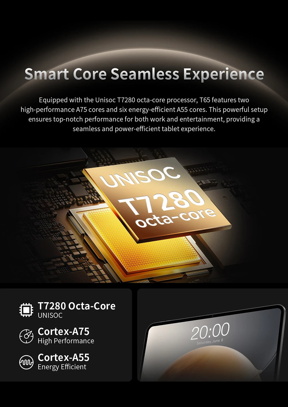 Teclast T65 Tablet – 13.4" 2K 120Hz, Unisoc T7280, 26GB RAM, 8000mAh, 4G LTE, Android 16