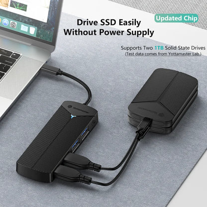 Yottamaster 4-in-1 USB 3.0 Hub | 5Gbps | Ultra-Slim OTG Adapter | USB-A & Type-C | For PC & Mac