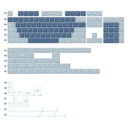 KBDiy Rome Set 174-Key Cherry Profile PBT Double Shot Keycaps – Jade Translucent for Mechanical Keyboards