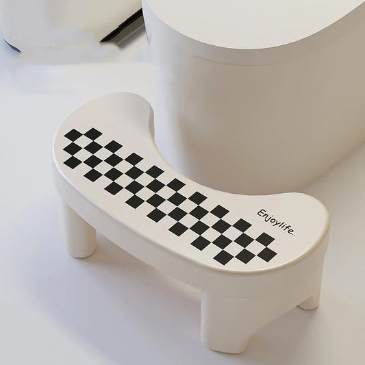 Plastic toilet stool footstool with non-slip pad, designed for children and adults, featuring thickened feet for stable bathroom support.