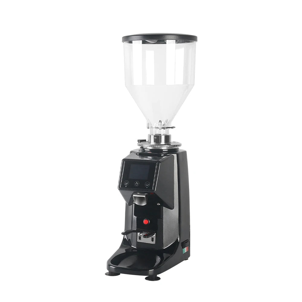R.E.D. Shopping ITOP coffee grinder with touch screen, 60mm flat burr, aluminum alloy body, for home espresso brewing.