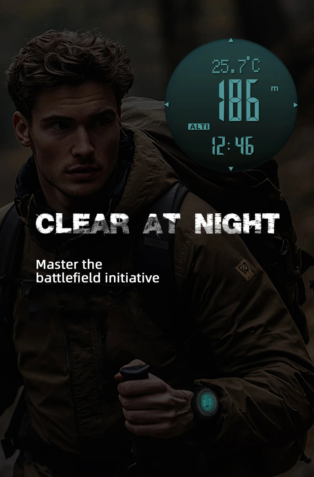 NORTH EDGE Military Smart Watch – Altimeter, Barometer, Thermometer, Compass, 50m Waterproof