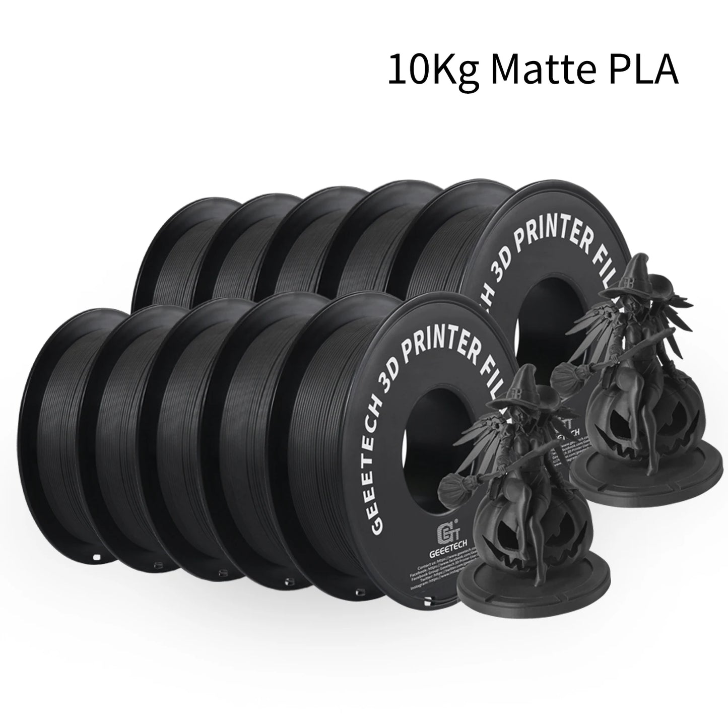 GEEETECH 3D Printer Filament – 10KG Box, 1.75mm Matte / PETG / Silk PLA / TPU / ABS, Safe Materials