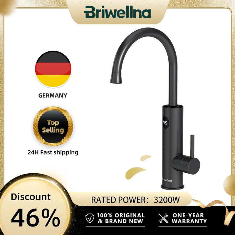 Briwellna 220V Instant Electric Water Heater Faucet – 2-in-1 Kitchen Tap