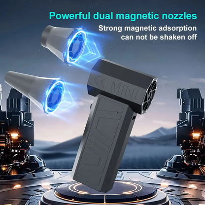 Mini Turbo Jet Fan Air Duster 200000RPM – Rechargeable Electric Blower, Adjustable Speed, LED Light