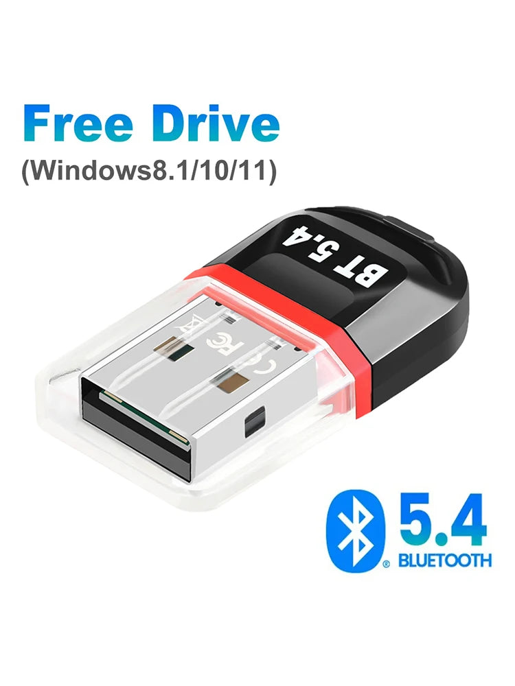 USB Bluetooth 5.4 Dongle Adapter – Wireless Audio, Mouse & Keyboard Receiver