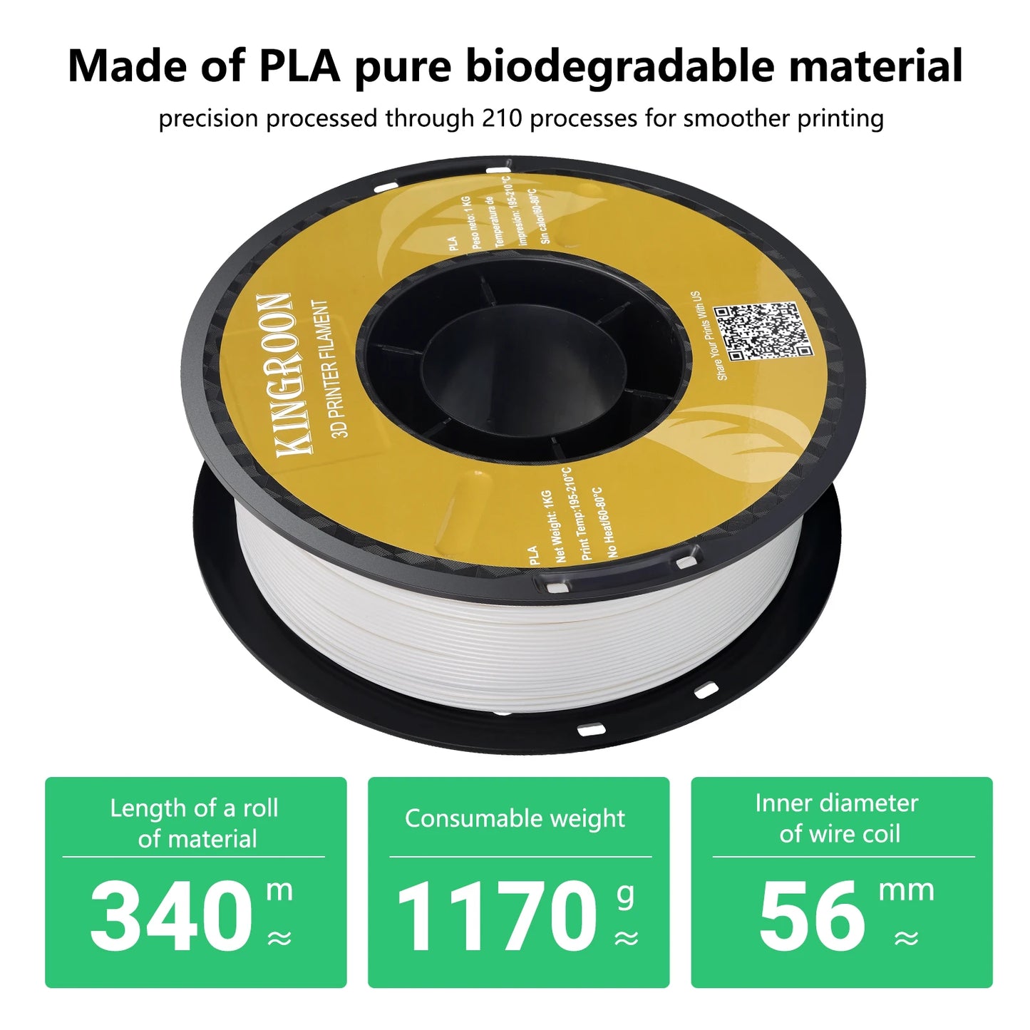 Multicolor PLA 3D Printer Filament – 10KG, 1.75mm, 10 Rolls x 1KG, Free Shipping