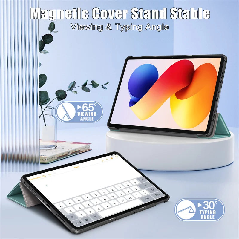 Fashion Print Magnetic Smart Stand PU Leather Case for Xiaomi Poco Pad M1 12.1" 2025