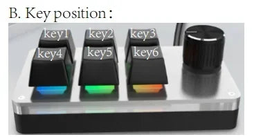 Mini 6-Key 1-Knob RGB Macro Gaming Keypad – USB Wired Hot Swap Mechanical Keyboard