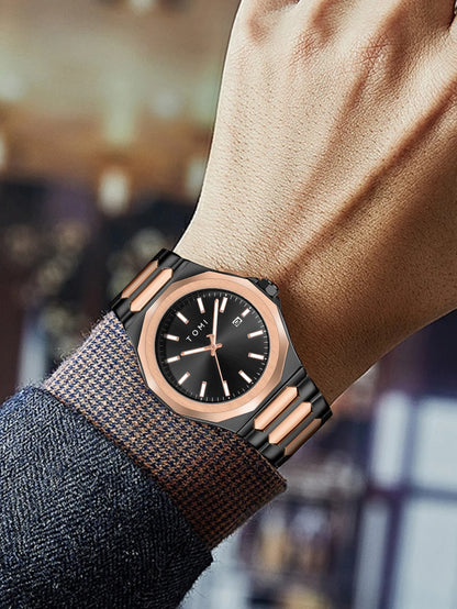 TOMI Luxury Men’s Watch & Gift Box Set – Business Quartz Watch