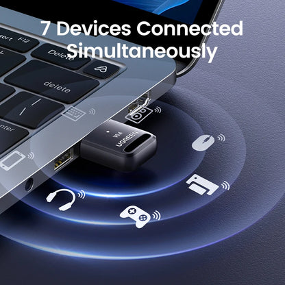 UGREEN USB Bluetooth Adapter 6.0 / 5.4 | Dongle for PC, Keyboard, Mouse, Headphones