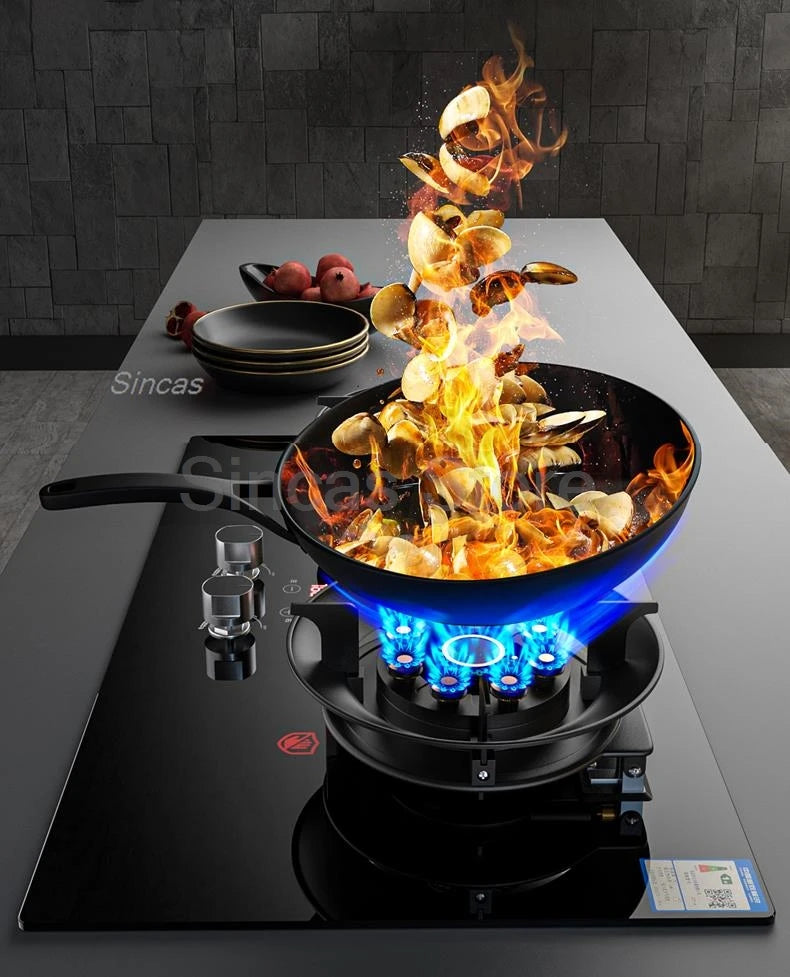 Sincas Dual Burner Gas Stove | Desktop & Built-in | Natural Gas & LPG | Ceramic Glass