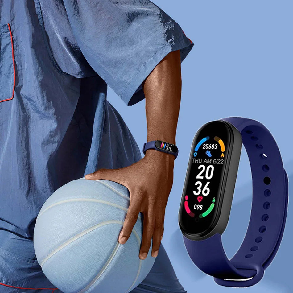 R.E.D. Shopping M6 Smart Fitness Bracelet with heart rate monitor, sleep tracking, and IP67 waterproof design.