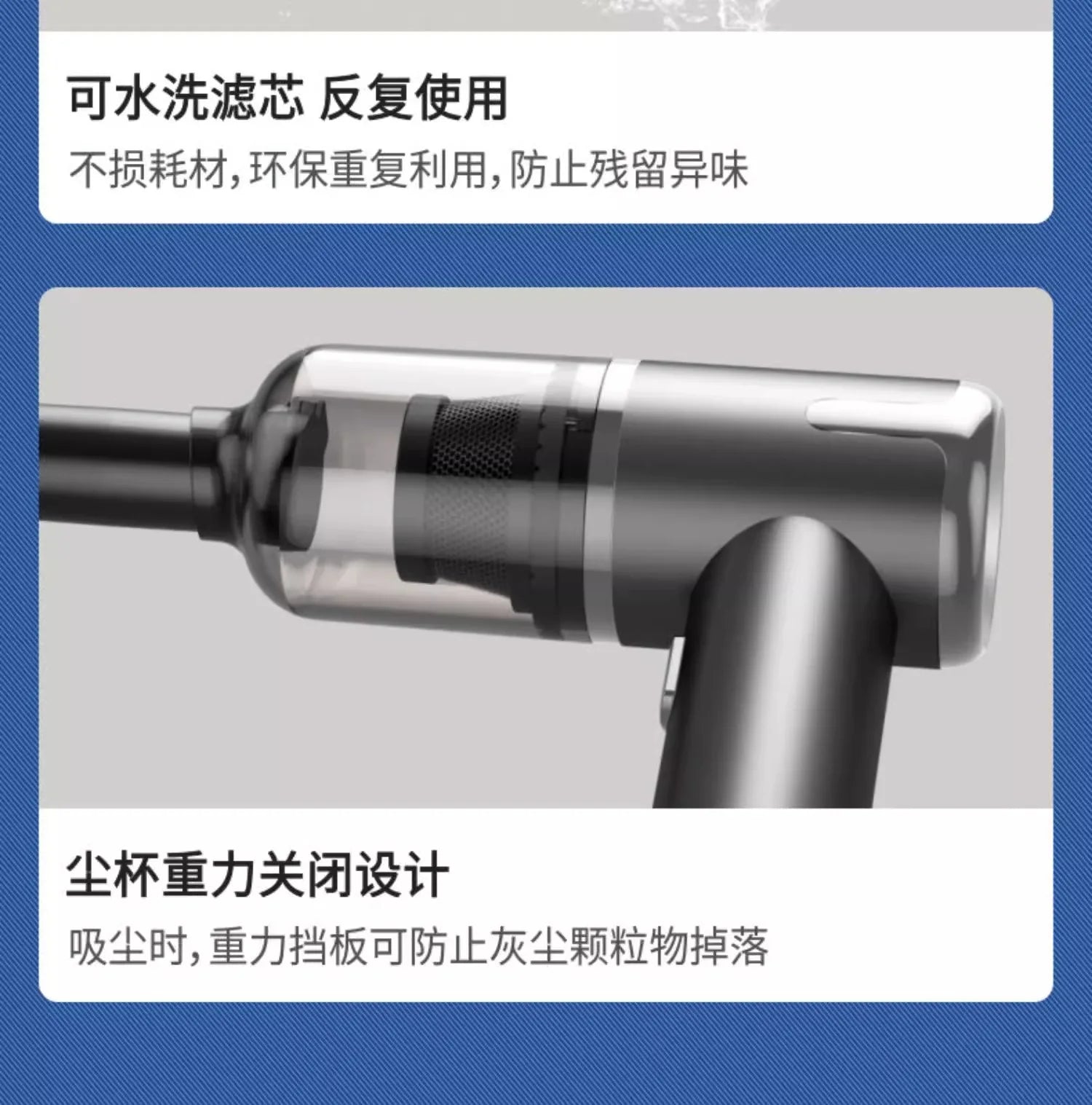 R.E.D. Shopping mini wireless car vacuum cleaner with 80W power, handheld design, blow and vacuum functions, portable for home and car use.