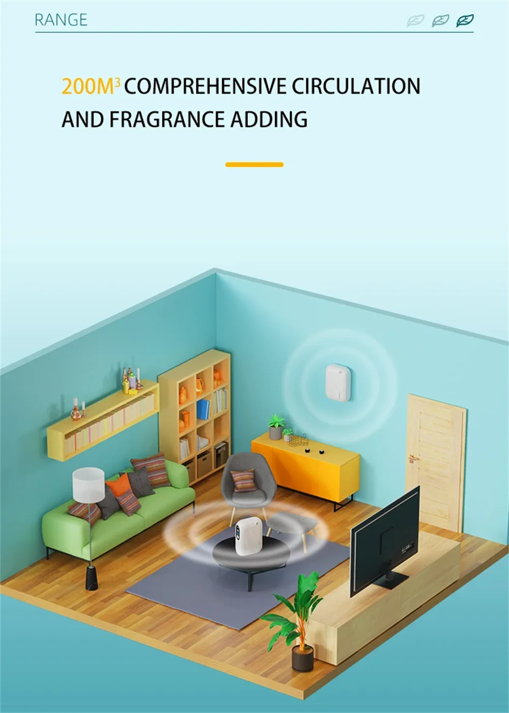 Hotel Scent Machine Aroma Diffuser – 200m³ Coverage, Bluetooth App Control