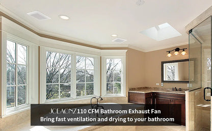 Bathroom Exhaust Fan with LED Light 110 CFM – 3 Color Temps, 1000LM, Ultra Quiet 2.5 Sones