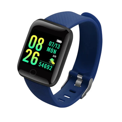 R.E.D. Shopping smartwatch with message and fitness monitoring features, black wearable device for Android and iOS smartphones.