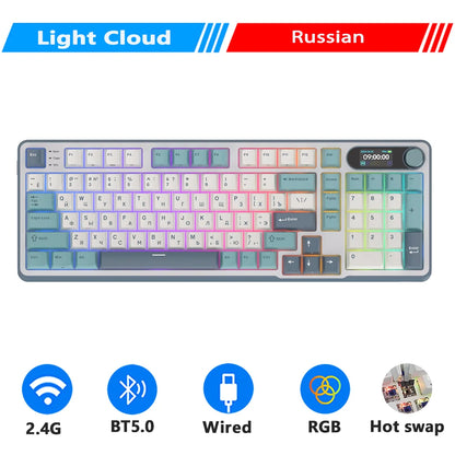 RK Royal Kludge S98 Wireless Mechanical Keyboard – 98 Key, Hot-Swap, TFT Screen, BT5.0/2.4G/USB-C