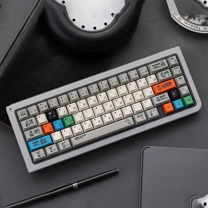 Retro Gray PBT Keycaps 140+ Keys – Cherry Profile, Five-Sided Dye-Sub, 64/87/98/108