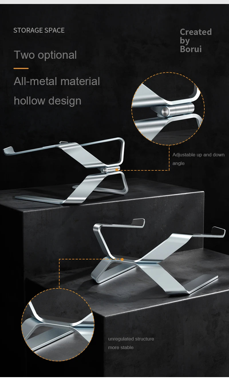 Adjustable Aluminum Alloy Laptop Stand — Foldable, Portable, Up to 17.3", Cooling Bracket