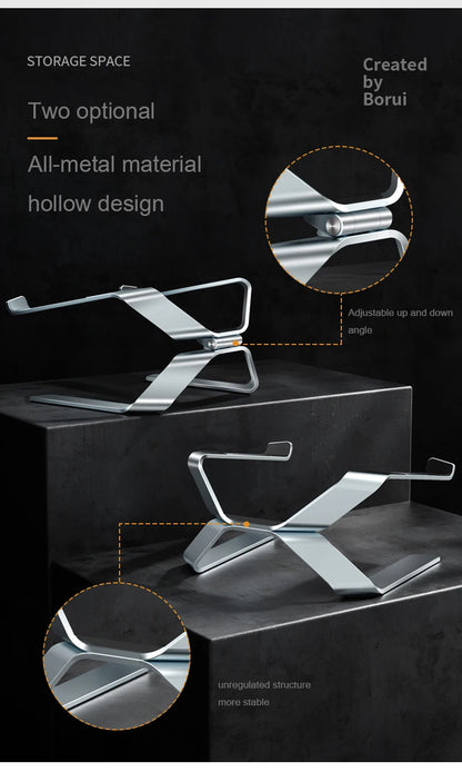 Adjustable Aluminum Alloy Laptop Stand — Foldable, Portable, Up to 17.3", Cooling Bracket