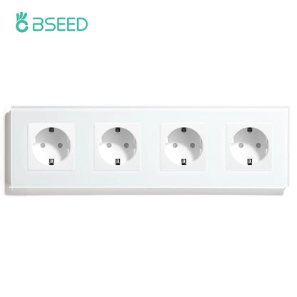 BSEED EU Wall Socket with USB-C Charging Port – Glass Panel 16A