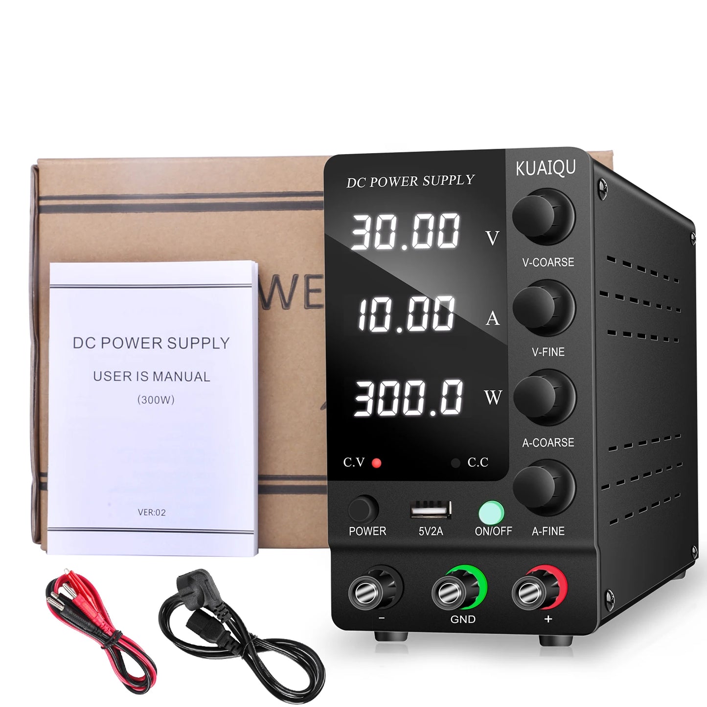 KUAIQU Adjustable DC Lab Bench Power Supply (30V–120V)