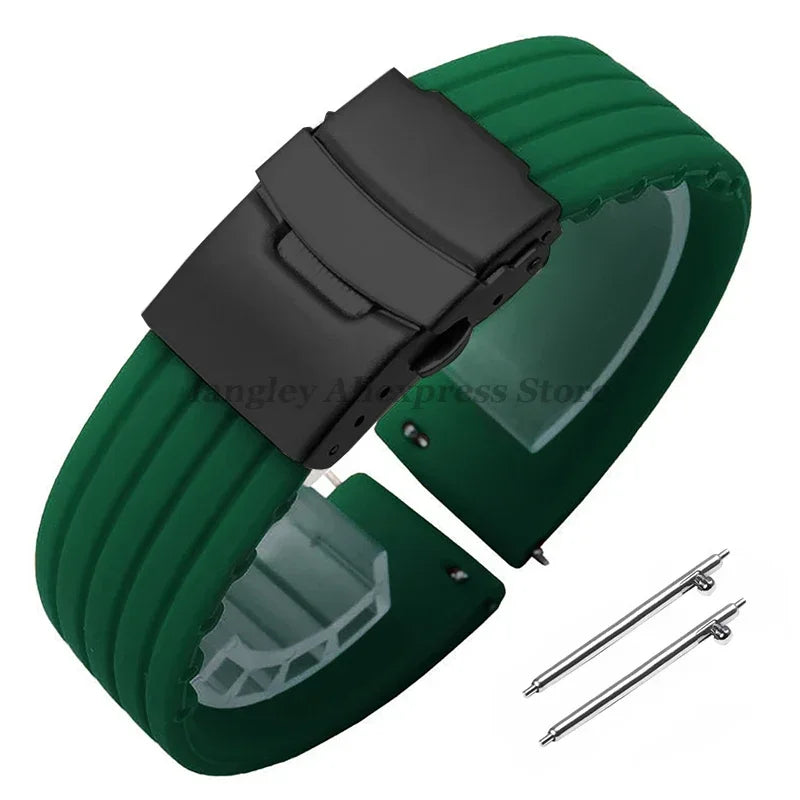 Quick Release Silicone Watch Strap 18–24mm – For Huawei, Seiko, Omega, Fossil & More
