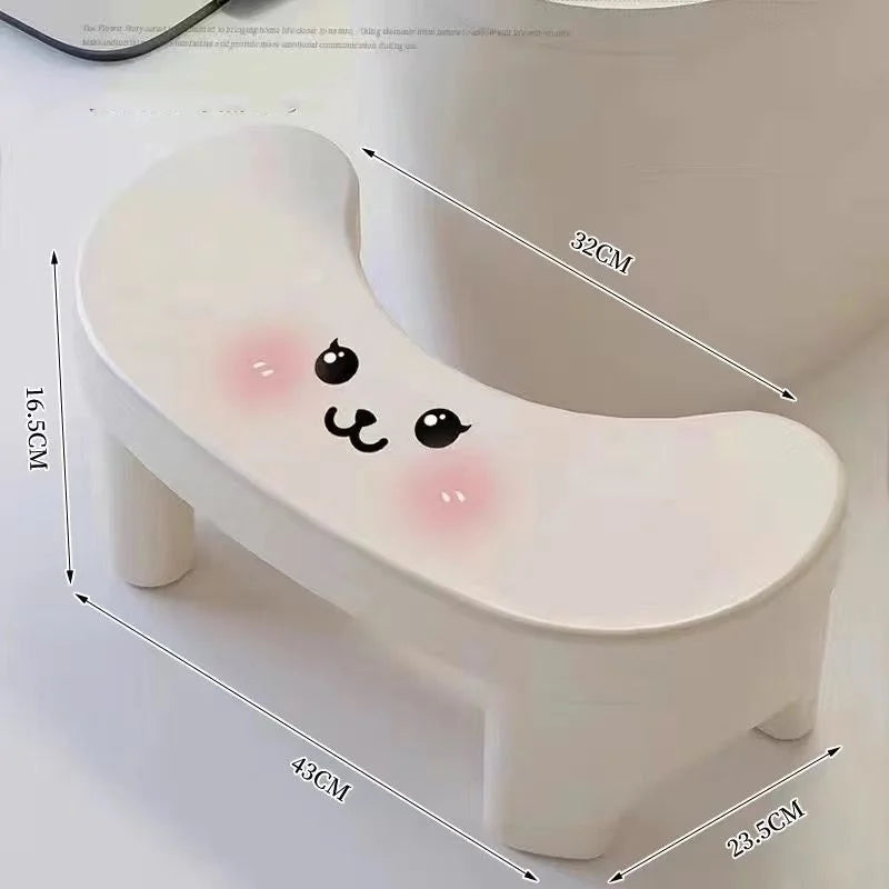 Plastic toilet footstool with non-slip pads, thickened feet, designed for children and adults, ideal for bathroom squat support.