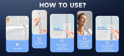 Cordless Water Flosser | 4 Jet Tips | 4 Modes | 260ml | IPX7 Waterproof