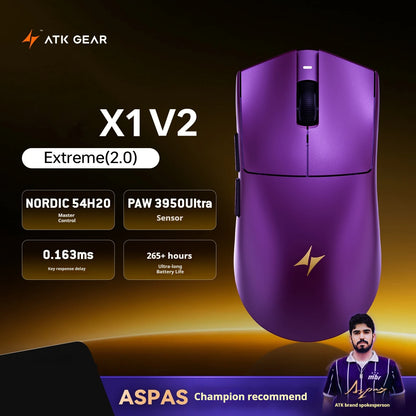ATK X1 V2 Ultimate 2.0 Wireless Gaming Mouse – PAW3950 Sensor, 750 IPS, 54g Lightweight