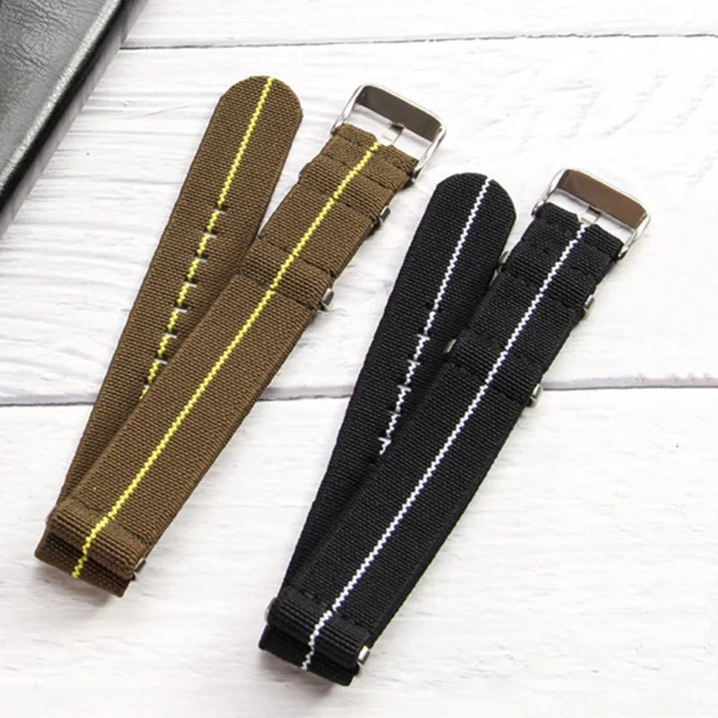 Elastic NATO Nylon Watch Strap 18/20/22mm | Breathable Woven Watchband