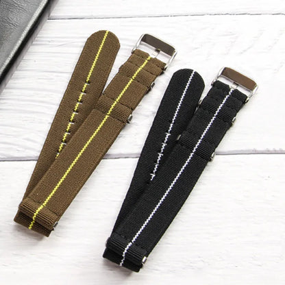 Elastic NATO Nylon Watch Strap 18/20/22mm | Breathable Woven Watchband