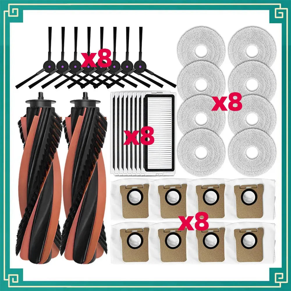 JONR P20 PRO / T5 Pro Robot Vacuum Replacement Parts | Main Brush, Side Brush, HEPA Filter, Mop Cloth