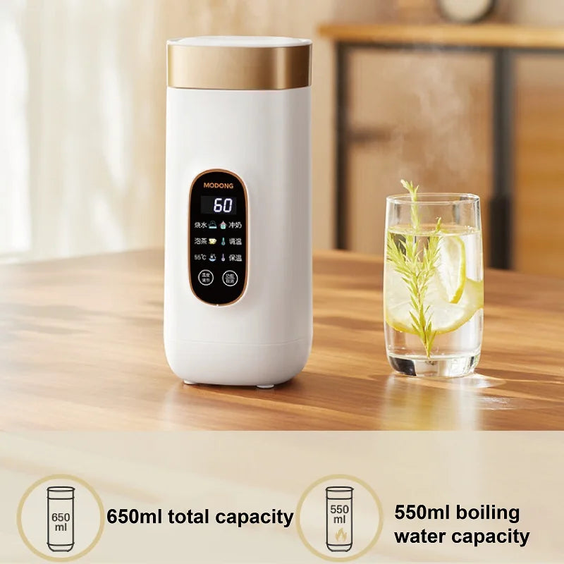 650ml Portable Electric Travel Kettle – 400W, Temperature Control, Auto Keep Warm | Office & Travel Teapot