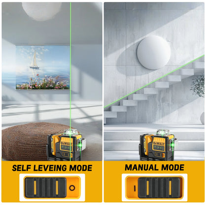 DW089LG 12V Green Laser Level – 3-Sided 360° Vertical & Horizontal 12 Lines